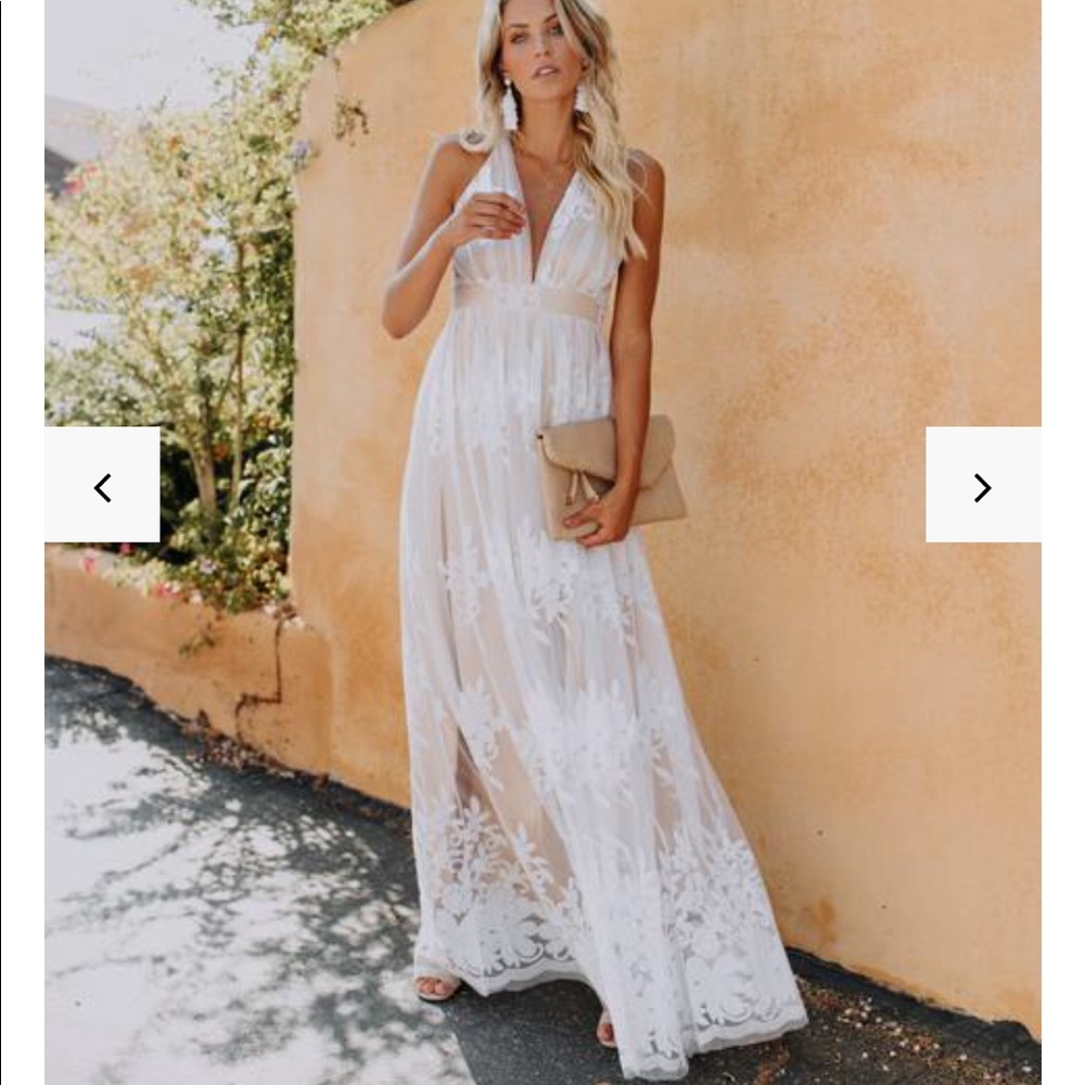 White lace Vici maxi dress